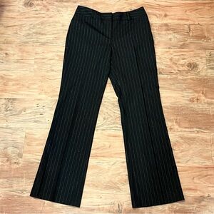 Apt. 9 Black Stretch Dress Pants with Silver Pinstripes Office Work Trousers 8